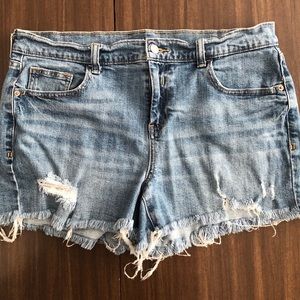 Light wash distressed denim short from Old Navy